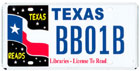 Texas Library License Plate